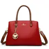 Moda 2023 Nuevo Rojo Vino Novia Feliz Suegra Bolso de Boda Bolso de Mano de Gran Capacidad Piel Suave Bolso para Mujer