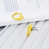 Novo Anel Aberto Pixiu Dourado Areia Estilo Chinês Ouro de Imitação Atrai Riqueza e Bênçãos Anel Feminino Ajustável Versátil de Nicho