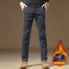 Pantalones Casuales de Negocios para Hombre de Pierna Recta Largos, No Planchar, Nueva Colección Primavera y Otoño 2026, Pantalones de Alta Gama para Hombres de Mediana Edad con Forro Polar