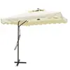 Sombrilla de Patio Cantilever de 4 Costillas de 2.2M/2.5M con Volante, Manivela y Base Cruzada, Parasol para Patio Trasero, Piscina, Jardín