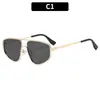 Novo Estilo Metal Retro Armação Quadrada Ponte Dupla Proteção Solar Óculos de Sol Estilo Europeu e Americano Personalizado Dirigindo Moda ao Ar Livre Óculos de Sol Transfronteiriços