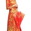 Artículos para Bodas, Paraguas Rojos para Bodas, Paraguas de Novia para Salir y Casarse, Paraguas Rojos Estilo Chino Retro de Mango Largo con Borde de Encaje al por Mayor