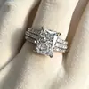 Fabricante Ziyu Atacado Aliexpress Conjunto de Três Peças de Anel, Joias para Ocasiões de Casamento e Noivado, Estilo Elegante e de Alto Padrão