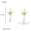 Aretes de Borla Larga Exagerada de Zirconia Lugong Lujo Ligero de Alta Gama Aretes de Mariposa Modernos y Distintivos para Mujer