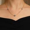 Personalidade Europeia e Americana Diamante Azul Olho do Diabo Colar Temperamento Feminino Étnico Estilo Gótico Olhos Azuis Titânio Aço Clavícula Corrente Joias