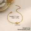 Pulsera Transfronteriza Europea y Americana Nueva de Acero Inoxidable con Concha de Perla Natural y Acero de Titanio Diseño de Nicho Estilo Vacacional Joyería al por Mayor