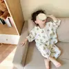 Ropa nueva para niños 2026, conjunto de ropa para el hogar para niños, pijama holgado para niños y niñas, ropa con aire acondicionado para bebés, selección de tops