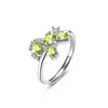 Pulsera de Caballo con Transferencia de Piedra de Cristal Natural Hui Kai Anillo de Plata de Ley S925 Femenino Corazón Granate Caballo del Zodiaco Regalo Femenino
