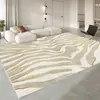 Tapete de Chão para Sofá de Bay Window Estilo Creme de Luxo para Sala de Estar, Tapete Lavável Antiderrapante para Quarto ao Lado da Cama, Tapete Leve de Luxo para Mesa de Centro