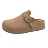 Sapatos estilo Birkenstock de sola grossa, que aumentam a altura, coleção primavera/outono 2026, sem cadarço, casuais, bico fechado, estilo meia-sapatilha, para mulheres, adequados para uso ao ar livre.