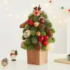 Decoración de Atmósfera de Árbol de Navidad Transfronteriza Pino Nobel Adornos de Escritorio Nueva Disposición Guirnalda Cafetería Navidad Ratán Navideño