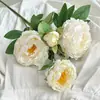 Alta Qualidade 4 Cabeças Peônia Rosa Flor Artificial Flor Falsa Textura Rica Peônia Rosa Flor de Seda Decoração de Casamento