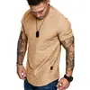 Amazon Comercio Exterior Talla Europea 2022 Nueva Camiseta de Algodón Rústico para Hombre Moda Cuello Redondo Casual Manga Corta para Hombre