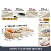 Sofá de Couro Genuíno Tongyu Estilo Leve de Luxo Camada Superior para Sala de Estar Apartamento Pequeno Orelhas de Elefante Estilo Francês Creme