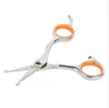 Tesouras para Tosquia de Animais de Estimação, Tesouras Integradas de Aço para Aparar Pelos de Cachorro, Tesouras Domésticas de Dentes Planos, Tesouras Curvas, Suprimentos para Animais de Estimação