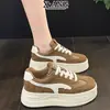 Zapatos de Plataforma con Cordones de Piel Genuina Suela Gruesa para Aumentar la Altura 2026 Otoño Nuevos Versátiles Zapatos de Mujer Zapatos Blancos Pequeños Deportivos Casuales Zapatos Individuales