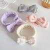 Herramientas de Belleza Populares Transfronterizas Diadema con Lazo de Color Sólido Juego de Tres Piezas Juego de Muñequeras para Lavado Facial Juego de Tres Piezas con Lazo