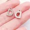 26 Letras Capitales Incrustadas con Diamantes en Inglés, Accesorios de Joyería de Aleación de Zinc K Blanco, Colgantes para Bricolaje, Pendientes, Pulseras, Colgantes