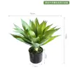 Suculenta Verde de Agave Simulada en Maceta Planta Verde Bonsái Decoraciones de Escritorio Adornos Tienda en Casa Ventana Paisajismo Plantas en Maceta