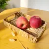 Dropshipping Internacional Cesta de Armazenamento Trançada de Capim-Cabaça Cesta de Armazenamento de Rattan Mesa de Centro de Mesa de Cozinha Quarto Armário Pastoral