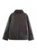 Chaqueta reversible de cuero sintético de moda para mujer, popular en AliExpress, adecuada tanto para mercados europeos como americanos, que ofrece un estilo holgado, casual y cálido
