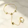 Pulsera de Acero para Dedo con Diseño Floral de Mariposa y Corazón, Pulsera de Acero Simple de Moda, Diseño de Nicho de Lujo Ligero, Transfronteriza de Amazon