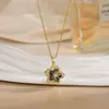 Colar para Mulheres, Flor de Zircônia Bauhinia Giratória da Moda Nicho Moda Novo Design Pingente Titânio Aço Colar de Temperamento