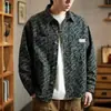 Chaqueta de Mezclilla para Hombre, Talla Grande, Marca de Moda, Nuevo Estilo Primavera y Otoño 2024, Camisa Casual Jacquard Lavado Vintage con Cuello de Solapa
