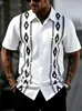 Camisa Masculina de Manga Curta Casual Geométrica 3D Estampada Digital Verão Mais Vendida Transfronteiriça Moda Tendência Solta