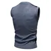Chaleco de Punto para Hombre Otoño e Invierno Nuevo Chaleco Suéter Transfronterizo Amazon Juvenil Simple Casual Rayado Jacquard Suéter