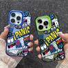 Capa de Celular Monstro Excêntrico Ipanic Estilo Graffiti Americano para iPhone 16, Estilo de Rua Hip-Hop, Capa Dura à Prova de Choque para Apple 17