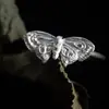 Anel de Mariposa Cool e Minimalista para Homens e Mulheres, Apresentando um Design Tridimensional com um Estilo Elegante e Único, Anel Aberto Ajustável
