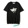 Comercio Exterior Transfronterizo Estilo Nuevo de Verano Ow Patrón de Dibujos Animados Cuello Redondo Suéter Manga Corta Unisex Una Pieza Venta al por Mayor Dropshipping