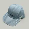 Gorra de Béisbol Vintage de Mezclilla Bordada con Letra de Color Sólido para Hombres y Mujeres, Sombrero de Sol Personalizado de Ala Plana Suave Pico de Pato Venta al por Mayor