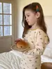 Nuevo conjunto de pijama de otoño e invierno para niñas timo, que consta de una parte superior y una inferior, ropa de otoño e invierno para niños, pijamas casuales con temática de dibujos animados y pantalones para dormir
