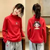 2026 Outono/Inverno Nova Camiseta de Manga Longa para Meninas Camada Base Lã Alemã Infantil Estilosa Quente Crianças Médias e Grandes Top Versátil