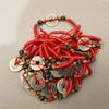 Pulseira de Moedas dos Cinco Imperadores para Homens e Mulheres, Tornozeleira com Moedas de Cobre, Amuleto da Sorte para o Ano de Nascimento, Corda Trançada, Estilo Casal, Novo Modelo