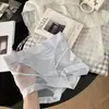 Bragas Sexy de Encaje Semi-Transparentes de Cintura Alta para Mujer, Control de Abdomen, Secado Rápido, Hilo Dental, Entrepierna de Seda de Morera para Mujer