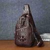 Bolso de Pecho para Hombre con Patrón de Cocodrilo Bolso Cruzado Bolso de Pecho para Exteriores Bolso de Hombre Bolso Cruzado de Moda con Patrón de Cocodrilo con un Toque de Alta Gama
