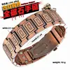 Hebilla de correa de reloj con patrón de escudo de cobre rojo vintage europeo y americano, pulsera magnética de tres filas, pulsera con patrón de escamas de pez ancho retro, venta al por mayor de joyería