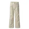 Pantalones de Trabajo Lavados Desgastados Estilo Retro Americano para Hombres y Mujeres Primavera Sueltos Plisados Pierna Recta Casuales Alta Costura Pantalones Micro Acampanados Modernos