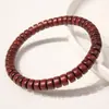 Pulsera Sencilla Pequeña de Sándalo Natural Joyería Sándalo de Sangre Pulsera de Cuentas de Buda de Pastilla de Círculo Único Madera Sándalo Rojo de Hoja Pequeña Africana
