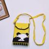 Bolso para teléfono móvil de estilo coreano con diseño de panda pequeño, bandolera de punto, bolso de mano con solapa, bolso informal para salir