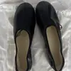Zapatos Planos de Ballet Redondos de Piel de Oveja con Lazo para Mujer Cómodos Retro Zapatos de Abuela Slip-on Suela Suave Zapatos Individuales