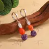 Pendientes de Plata de Ley 925 con Piedra de Cristal Natural Original para Mujer, Lujo Accesible, Gama Alta, Pendientes Estilo Mid-Century, Pendientes y Joyería de Moda