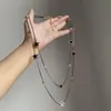 Collar de Doble Estrella Negro en Capas Estilo Vintage para Mujer, Cadena para Clavícula Moderna Retro con Diseño Único Accesorio para el Cuello