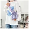Bolso Cruzado Pequeño Casual para Mujer Mochila Pequeña de Nylon Color Sólido Bolso de Mano Múltiples Compartimentos Bolso Pequeño de Hombro Único Bolso de Tela