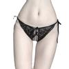 Lingerie sexy calcinha de abertura frontal feminina europeia e americana sexy renda transparente alça de laço fio dental com abertura na virilha A14