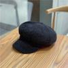 Nueva Gorra Octagonal de Chenilla Gorra Pato para Mujer Versión Coreana Versátil Sombrero de Otoño e Invierno Cálido Boina Lisa de Calabaza para Mujer de Moda