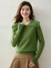 Suéter de Punto para Mujer Estilo Francés con Solapas Grandes Otoño 2026 Nuevo Estilo Holgado Perezoso Top Base